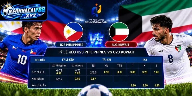 Tỷ lệ kèo U23 Philippines vs U23 Kuwait