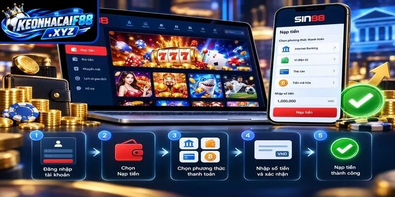 Hướng dẫn nạp tiền tại SIN88