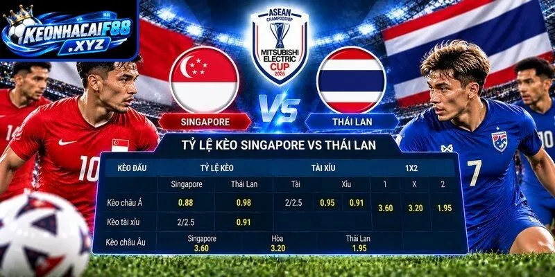 Tỷ lệ kèo Singapore vs Thái Lan
