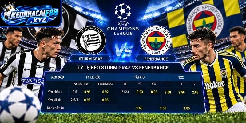 Tỷ lệ kèo  Sturm Graz vs Fenerbahce